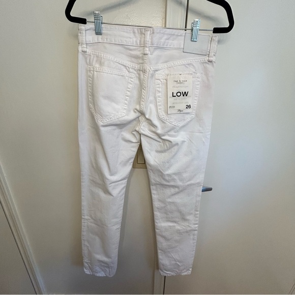 NWT Rag & Bone Piper Low Rise Straight Jeans Bright White Ankle Size 26 - Picture 8 of 13